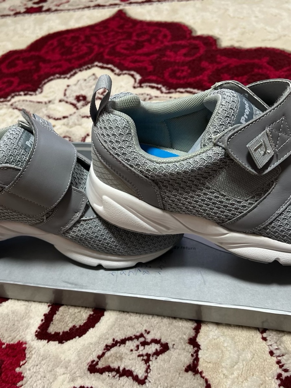 Propet Gray Mesh Hook-and-Loop Women's Sneakers